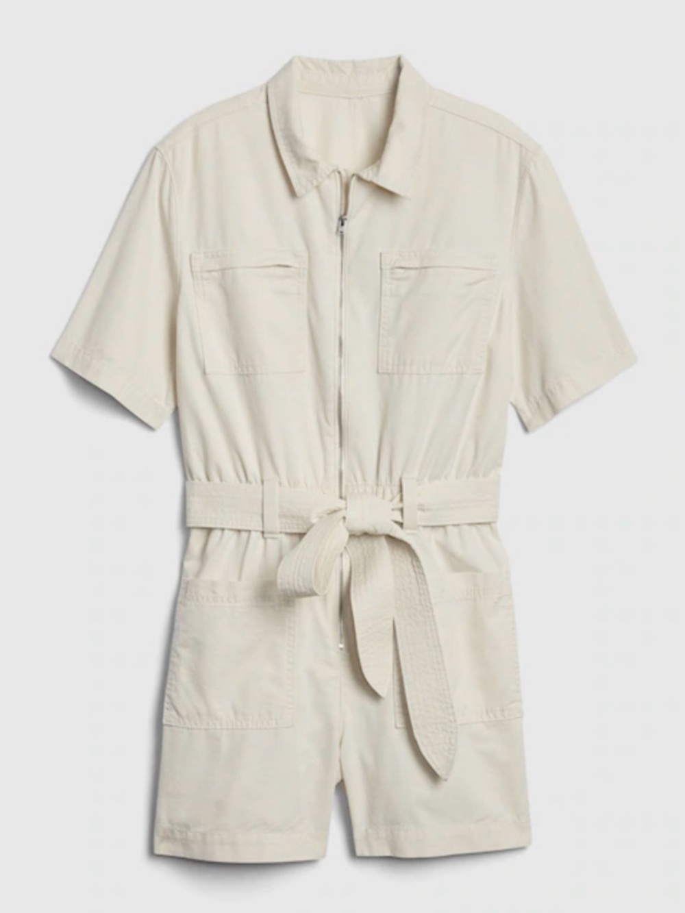 GAP Cream Short-Sleeve Utility Romper